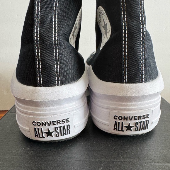 Converse Chuck Taylor All Star Move Hi Black White Platform Sneakers Women’s 10 - Picture 4 of 5
